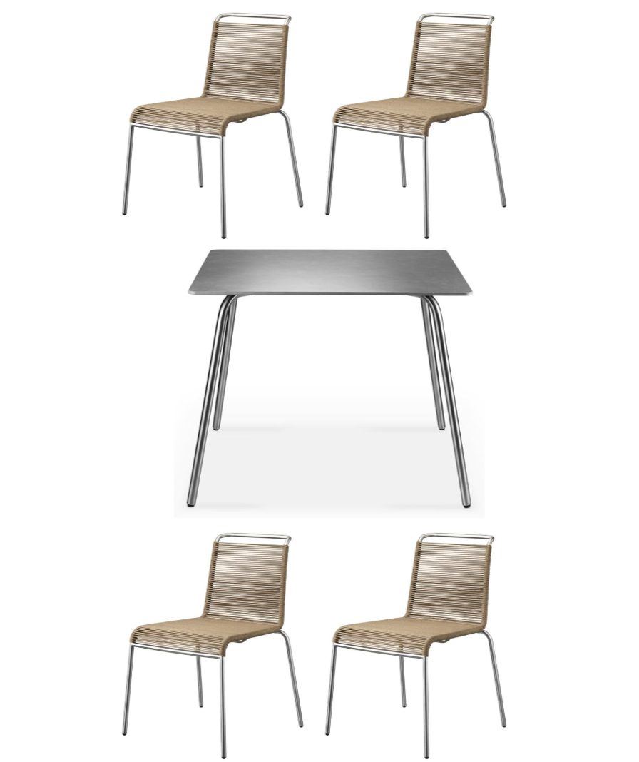 Billede af FDB Møbler M20 og M21 Teglgård Havemøbelsæt - Rustfrit Stål/Brun MeleretFDB Møbler M20 og M21 Teglgård Havemøbelsæt - Rustfrit Stål/Brun Meleret