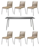 Billede af FDB Møbler M20 og M21 Teglgård Havemøbelsæt - Rustfrit Stål/Brun MeleretFDB Møbler M20 og M21 Teglgård Havemøbelsæt - Rustfrit Stål/Brun Meleret