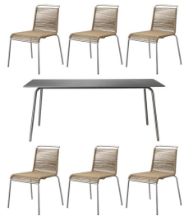 Billede af FDB Møbler M20 og M21 Teglgård Havemøbelsæt - Rustfrit Stål/Brun MeleretFDB Møbler M20 og M21 Teglgård Havemøbelsæt - Rustfrit Stål/Brun Meleret