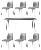 Billede af FDB Møbler M20 og M21 Teglgård Havemøbelsæt - Rustfrit Stål/Lysegrå