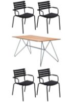 Billede af HOUE Sketch og ReCLIPS Havemøbelsæt - Bamboo/Sort