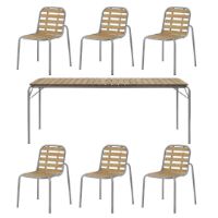 Billede af Normann Copenhagen Outdoor Vig Robinie Bord + Vig Robinie Stole Havemøbelsæt - Grå/Olieret Træ