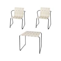 Billede af Mater Ocean Havebord 2 pers. 70x70 cm + Havestole Havemøbelsæt - Sand