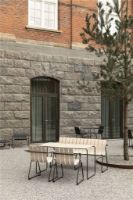 Billede af Mater Ocean Havebord 4 pers. L: 140 cm + Havestole + Bænk Havemøbelsæt - Sand