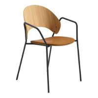 Billede af Eva Solo Dosina Spisebordsstol m. Armlæn SH: 47 - Olieret Eg/Læder Polstring