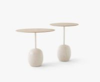 Billede af &Tradition Lato Coffee Table LN8 Ø: 40 cm - Lacquered Oak / Crema Diva Marble 