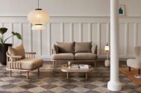 Billede af &Tradition Lato Coffee Table LN8 Ø: 40 cm - Lacquered Oak / Crema Diva Marble 