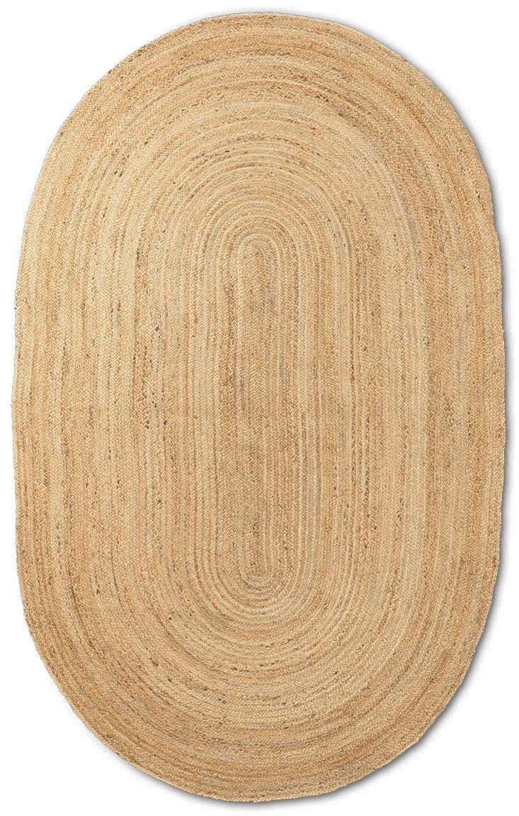 Billede af Ferm Living Eternal Oval Jute Rug Small 140x200 cm - Natural