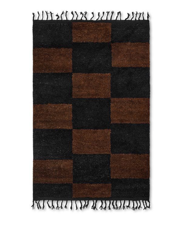 Billede af Ferm Living Mara Knotted Rug L 120x180 cm - Black/Chocolate