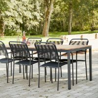 Billede af Mandalay Toscana Havebord L: 197 cm og 6 Verona Havestole - Antracit 