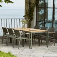 Billede af Mandalay Toscana Havebord L: 197 cm og 6 Siena Havestole - Olivengrøn 