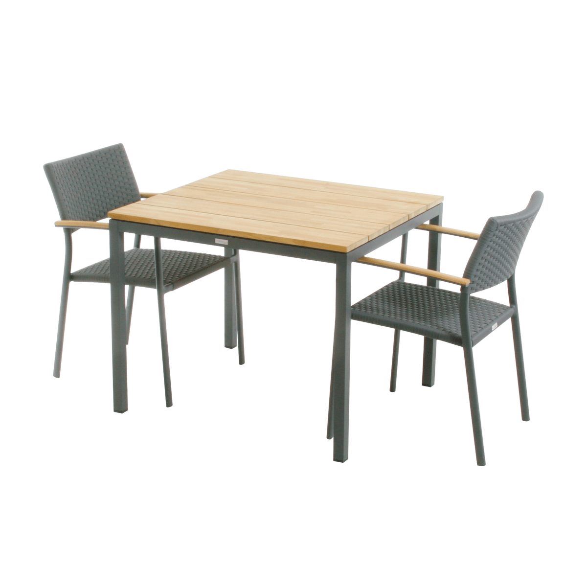 Billede af Mandalay Toscana Havebord L: 82 cm og 2 Siena Havestole - Antracit 