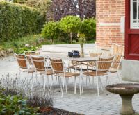 Billede af Mandalay Marguerit Havebord L: 200 cm Inkl. 8 Havestole Havemøbelsæt - Hvid/Teak 