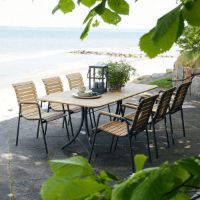 Billede af Mandalay Magnolia Havebord L: 197 cm og 6 Bellevue Havestole - Teak/Hvid 