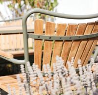 Billede af Mandalay Marguerit Havebord Ø120 cm Inkl. 4 Havestole Havemøbelsæt - Olivengrøn/Teak 