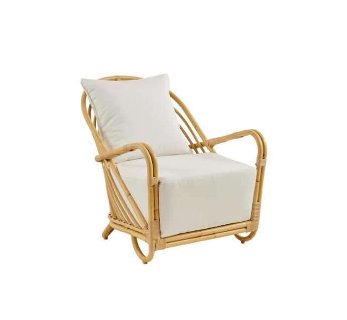 Billede af Sika-Design Charlottenborg Exterior Loungestol H: 74 cm - Natural Alu-Rattan/Tempotest White