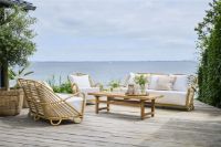 Billede af Sika Design Charlottenborg Exterior 2-Pers. Sofa B: 136 cm - Natur Alu-Rattan/Tempotest Mocca
