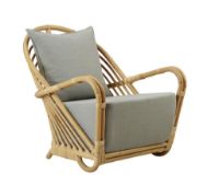 Billede af Sika-Design Charlottenborg Lænestol H: 74 cm - Natural Rattan/Tempotest Taupe