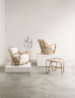 Billede af Sika-Design Charlottenborg Lænestol H: 74 cm - Natural Rattan/Tempotest Taupe