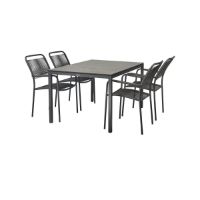 Billede af Mandalay Elba Havebord L: 132 cm og 4 Verona Havestole - Antracit 