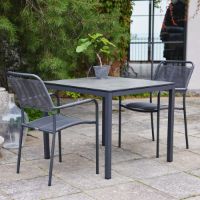 Billede af Mandalay Elba Havebord L: 82 cm og 2 Verona Havestole - Antracit 