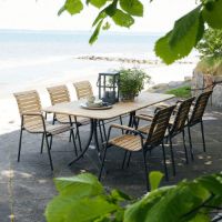 Billede af Mandalay Magnolia Havebord L: 197 cm og 6 Bellevue Havestole - Teak/Antracit 