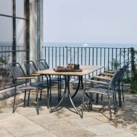 Billede af Mandalay Magnolia Havebord L: 197 cm og 6 Verona Havestole - Antracit 