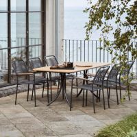 Billede af Mandalay Magnolia Havebord L: 197 cm og 6 Verona Havestole - Antracit 