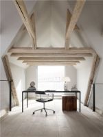 Billede af Vipp 452 Swivel Stol m. Hjul - Aluminium/Black Aniline Leather