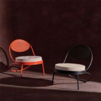 Billede af GUBI Copacabana Outdoor Lounge Chair - Orange/Standard Lorkey Limonta