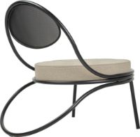 Billede af GUBI Copacabana Outdoor Lounge Chair - Black Semi Matt/Standard Lorkey Limonta