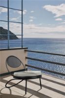 Billede af GUBI Copacabana Outdoor Lounge Chair - Black Semi Matt/Standard Lorkey Limonta