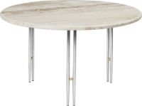 Billede af GUBI IOI Coffee Table Round Ø: 70 cm - Chrome/Brass Sphere/Rippled Beige 