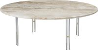 Billede af GUBI IOI Coffee Table Round Ø: 100 cm - Chrome/Brass Sphere/Rippled Beige 