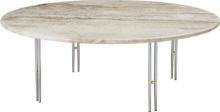 Billede af GUBI IOI Coffee Table Round Ø: 100 cm - Chrome/Brass Sphere/Rippled Beige 