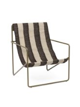 Billede af Ferm Living Desert Lounge Chair 63x77,5 cm - Olive/Off-White/Chocolate