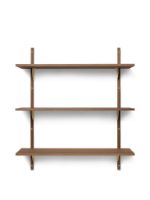 Billede af Ferm Living Sector Shelf Triple Wide 87x102 cm - Smoked Oak/Brass 