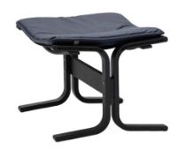 Billede af LK Hjelle Siesta Fiora Fodskammel - Black/Elmo Rustical Blue