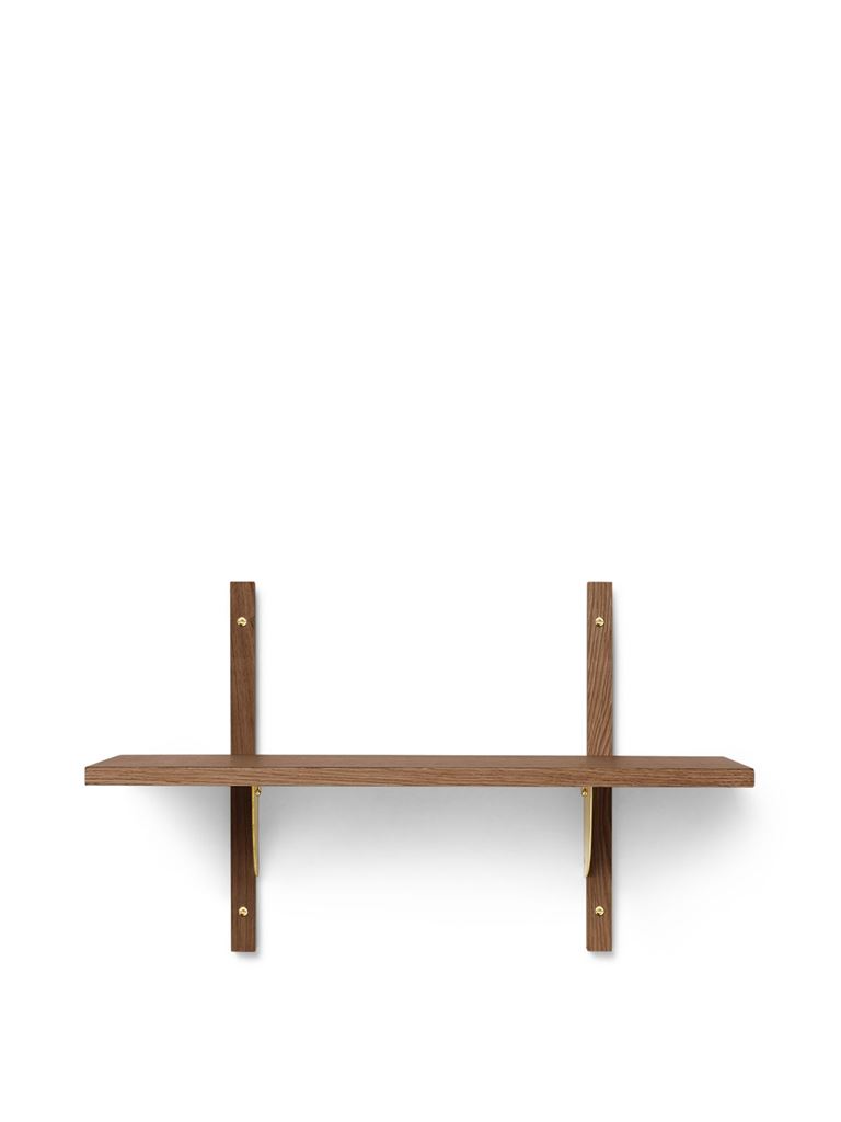 Billede af Ferm Living Sector Shelf Single Narrow 22,1x54 cm - Smoked Oak/Brass