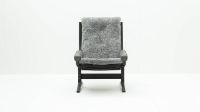 Billede af LK Hjelle Siesta Ovis Lænestol Høj Med Armlæn - Black/Sheepskin Scandinavian Grey