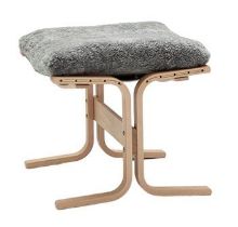 Billede af LK Hjelle Siesta Ovis Fodskammel - Nature/Sheepskin Scandinavian Grey