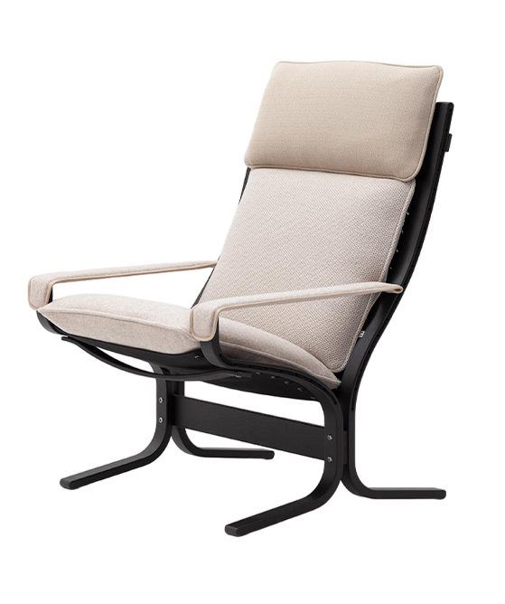 Billede af LK Hjelle Siesta Trio Lænestol Høj Med Armlæn - Black/Trio Beige