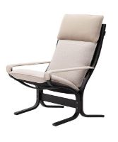 Billede af LK Hjelle Siesta Trio Lænestol Høj Med Armlæn - Black/Trio Beige