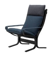 Billede af LK Hjelle Siesta Trio Lænestol Høj Med Armlæn - Black/Trio Dark Blue