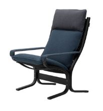 Billede af LK Hjelle Siesta Trio Lænestol Høj Med Armlæn - Black/Trio Dark Blue