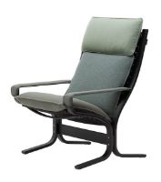 Billede af LK Hjelle Siesta Trio Lænestol Høj Med Armlæn - Black/Trio Evergreen