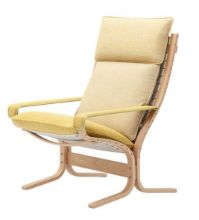 Billede af LK Hjelle Siesta Trio Lænestol Høj Med Armlæn - Nature/Trio Yellow