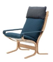 Billede af LK Hjelle Siesta Trio Lænestol Høj Med Armlæn - Nature/Trio Dark Blue