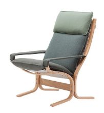 Billede af LK Hjelle Siesta Trio Lænestol Høj Med Armlæn - Nature/Trio Evergreen