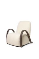 Billede af Ferm Living Buur Lounge Chair H: 87 cm - Dark Stained Oak/Off-White Nordic Bouclé 